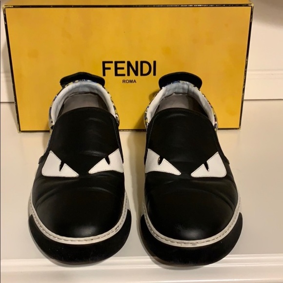 Authentic Fendi Monster Calfskin Slip-Ons - Picture 2 of 8